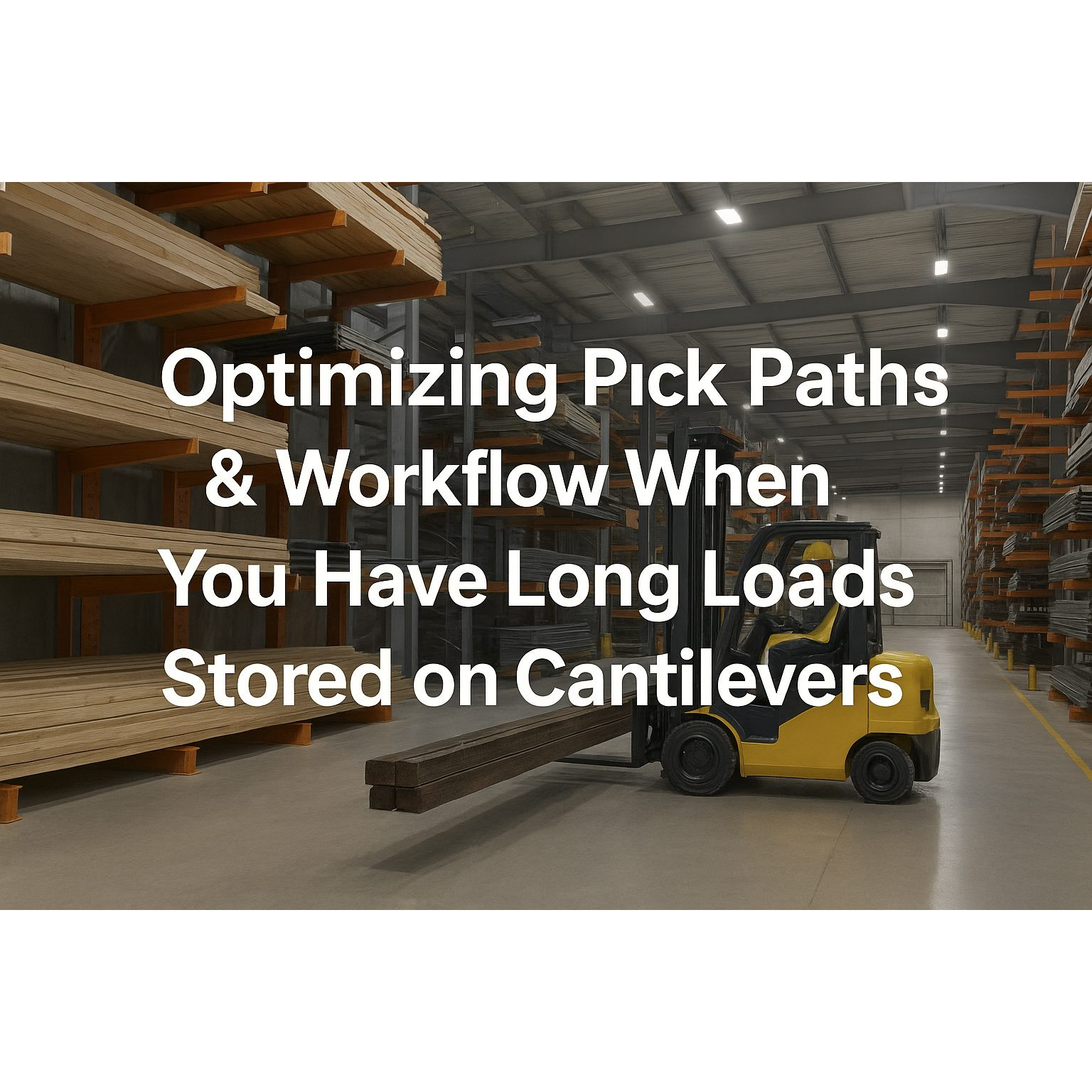 Warehouse pick path optimization for long loads on cantilever racks